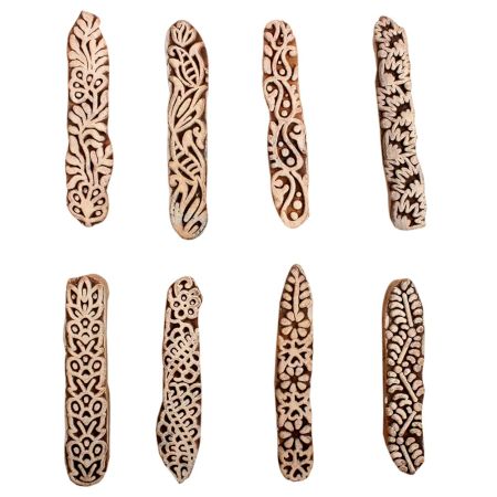 Set of 8 Piece New Mix Wooden Printing Block